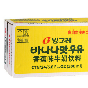 新日期!韓國(guó)進(jìn)口 賓格瑞banana 香蕉牛奶 飲料 24盒